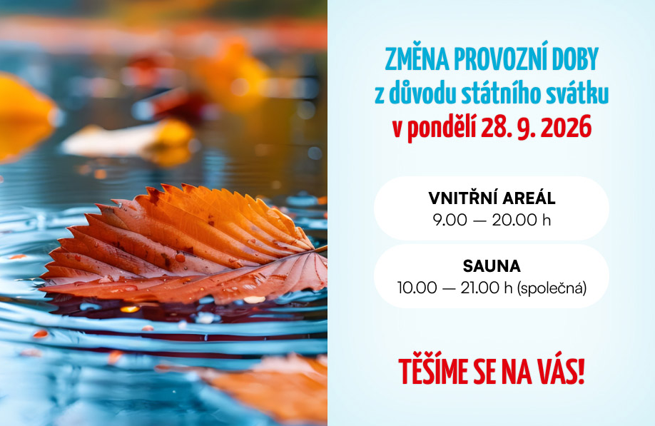 Státní svátek 28.9.2026 - změna provozní doby