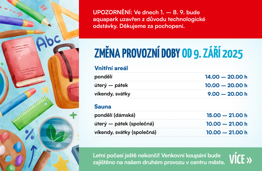 Změna otevírací doby – září 2025